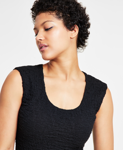 Shop Bar Iii Women's Scoop-neck Textured Bodysuit, Created For Macy's In Everglade Green