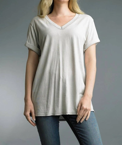 Shop Tempo Paris V Neck Soft Tunic Tee In Taupe In Grey