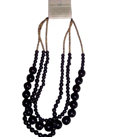 Shop Tagua Jewelry Luna Necklace In Black
