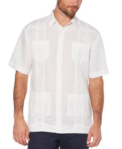 Shop Cubavera Short-sleeve Embroidered Guayabera Shirt In Brilliant White