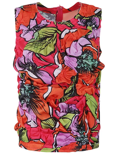 Shop Comme Des Garçons Printed Satin Top Clothing In Multicolour
