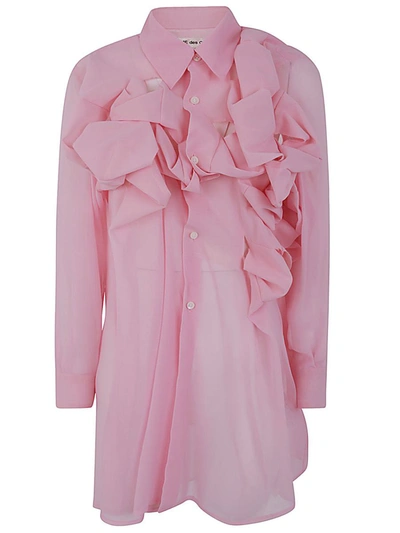 Shop Comme Des Garçons Shirt With Knot Clothing In Pink & Purple