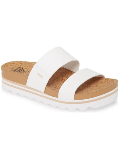 Shop Reef Cushion Bounce Vista Hi Womens Cork Footbed Slide Sandals In White