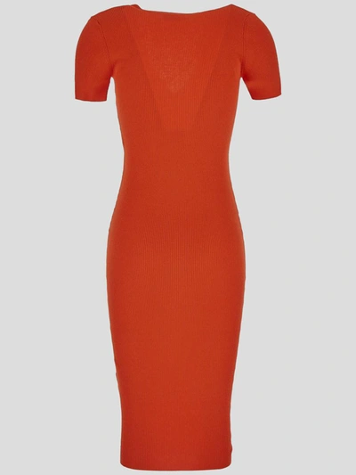 Shop Elisabetta Franchi Dresses In Coral Red