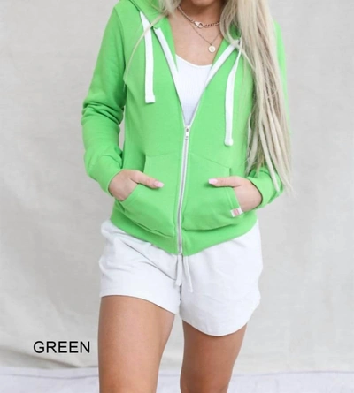 Shop Reflex Cheyenne Zip Up Hoodie Jacket In Green