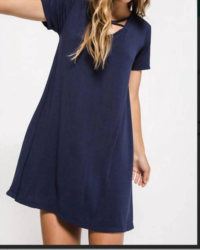Shop Z Supply The Cross Front Tee Dress In Blue