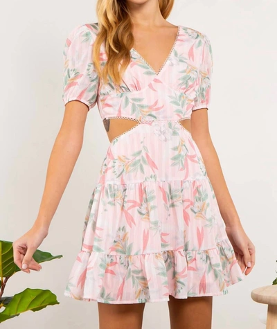 Shop Fanco Faith Floral Cutout Dress In Pink