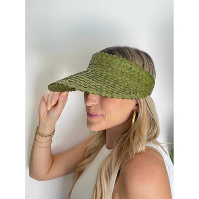 Shop Lusana Baha Visor In Palm Green