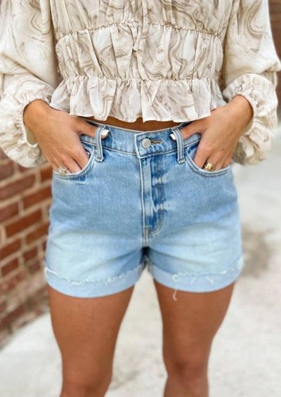 Shop Cello Take A Chance Denim Shorts In Light Wash In Blue