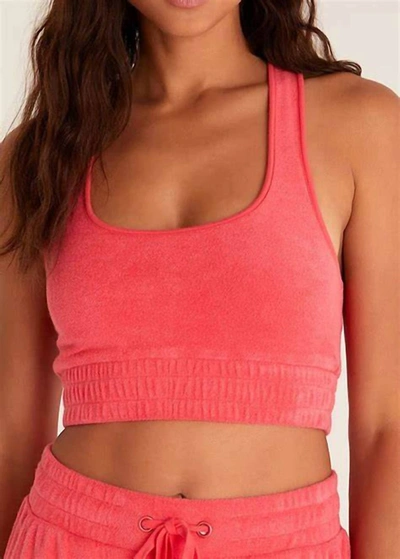 Shop Z Supply Sunny Loop Terry Tank Bra In Strawberry In Red