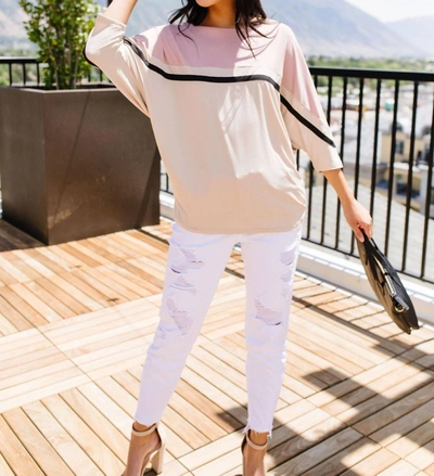 Ninexis Coraline Colorblock Top In Mauve In Multi