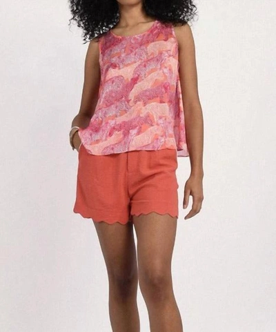 Shop Molly Bracken Scalloped Bottom Short In Coral In Pink