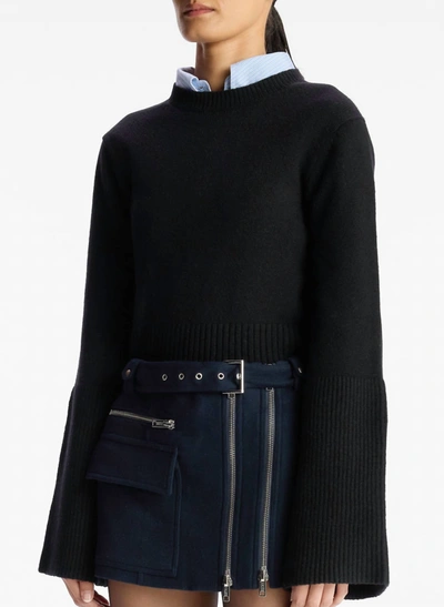 Shop A.l.c Clover Wool Sweater In Black