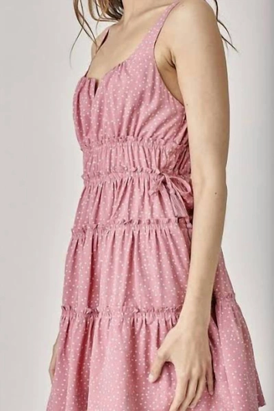 Shop Mustard Seed Tiered Polka Dot Dress In Pink