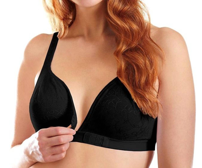 Shop Leading Lady Crossover Front Closure Racer Back Leisure Bra In Black