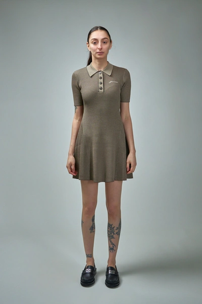 Shop Ganni Melange Knit Mini Dress