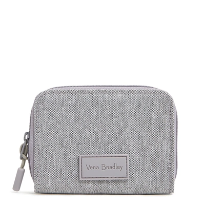 Shop Vera Bradley Rfid Small Zip-around Wallet In Silver