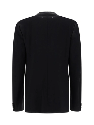 Shop Maison Margiela Blazers & Vests In Black Shiny