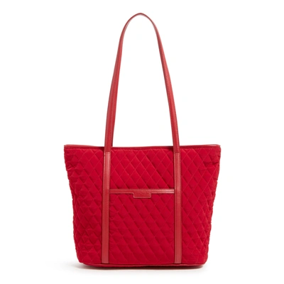 Shop Vera Bradley Small Trimmed Vera Tote Bag In Red