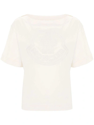 Shop Moncler Short Sleeves T-shirt Clothing In White