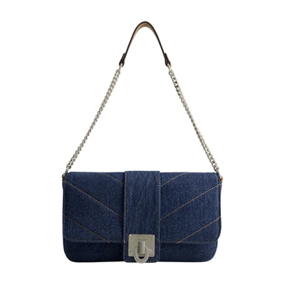 Shop True Religion Denim Brass Hardware Flap In Blue