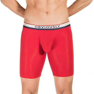Shop Obviously Primeman 9 Inch Leg Boxer Brief In Red