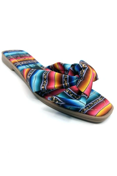 Shop Everglades Coco-2 Sandals In Aztec Print In Multi