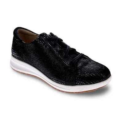 Revere Women's Athens Sneaker - Medium Width In Black Lizard In Multi
