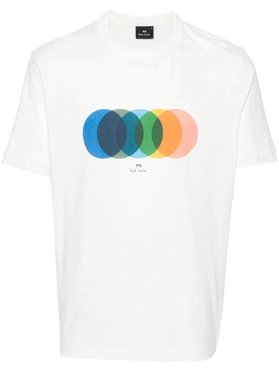 Shop Ps By Paul Smith Ps Paul Smith Mens Ss Tshirt Circles Clothing In White