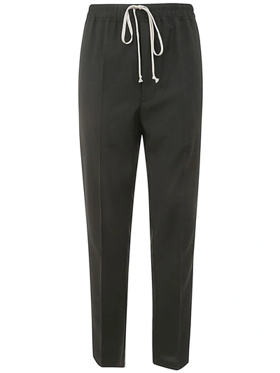 Shop Rick Owens Drawstring Slim Long Trousers Clothing In Black