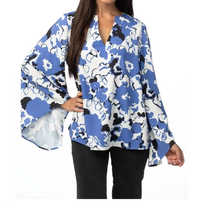 Crosby By Mollie Burch Mara Top In Indigo Blooms In Multi