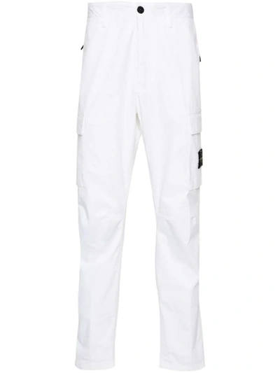 Shop Stone Island Regular Tapered Trousers Clothing In White