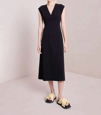 Shop A.l.c Amelie Cotton Midi Dress In Black