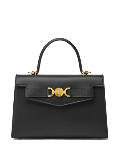 Shop Versace Medium Top Handle Bag Bags In Black