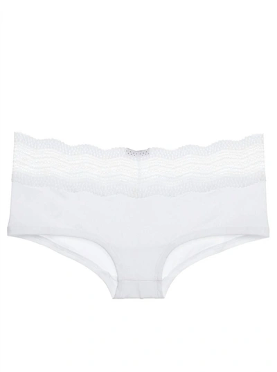 Cosabella Ceylon Lace Trim Low Rise Boyshorts In White