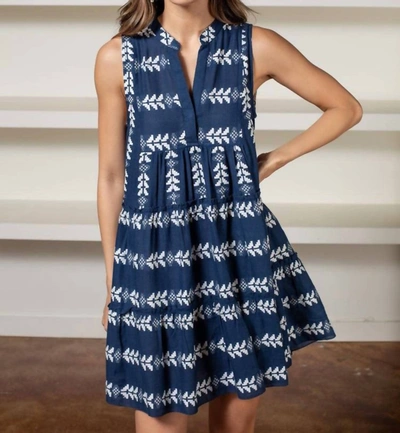 Shop Elan The Taylor Arrow Print Dress In Navy In Blue