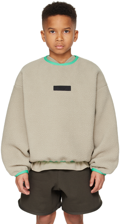 Shop Essentials Kids Gray Crewneck Sweatshirt In Seal