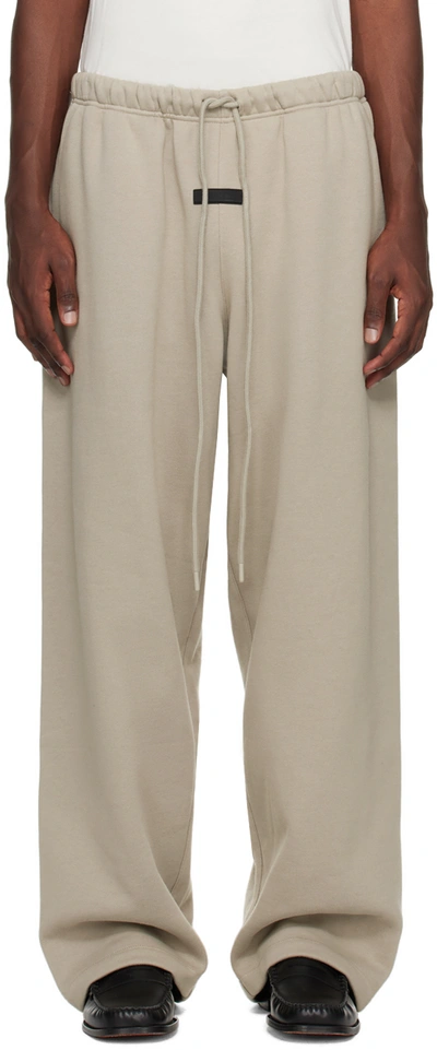Essentials Gray Drawstring Lounge Pants In Seal