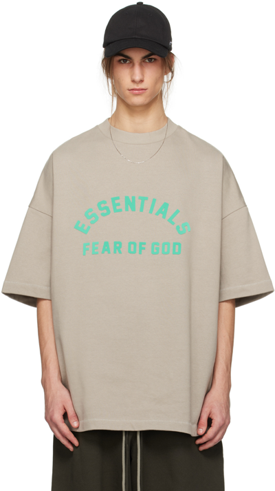 Shop Essentials Gray Crewneck T-shirt In Seal
