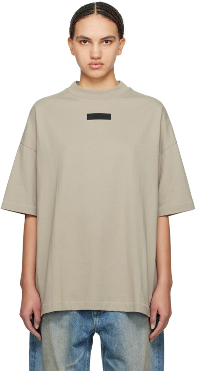 Shop Essentials Gray Crewneck T-shirt In Seal