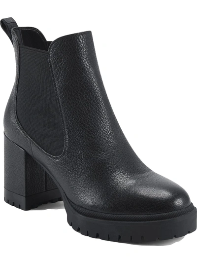 Shop Aerosoles Emelia Womens Leather Slip On Ankle Boots In Black