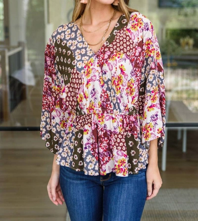 Shop Andree By Unit Sunset Goldie Blouse In Multi