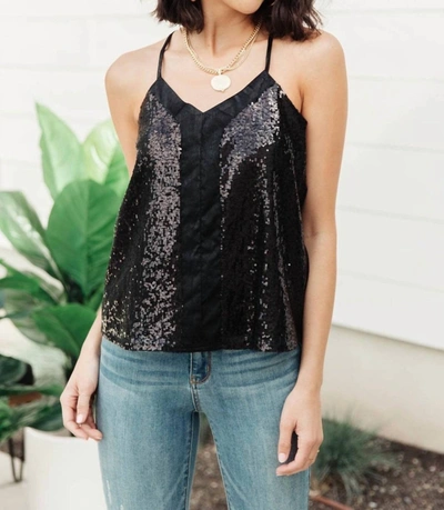 Andree By Unit Shine Bright Tank In Black In Black