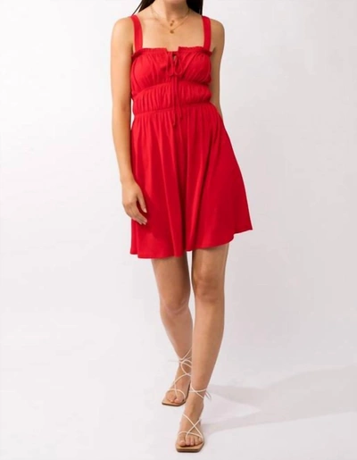 Shop Gilli Plus Sleeveless Ruched Mini Dress In Red