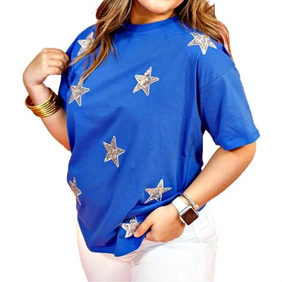 Shop Vine & Love Under The Starry Sky Top In Royal Blue
