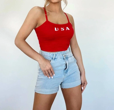 Shop Le Lis Usa Knit Tank Top In Red