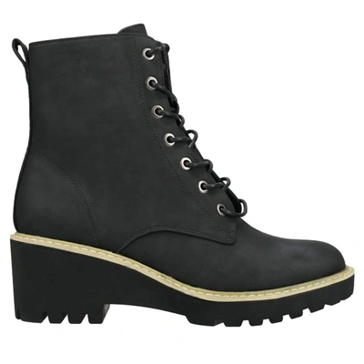 Corkys Footwear Lace Up Wedge Heel Boot In Black In Black