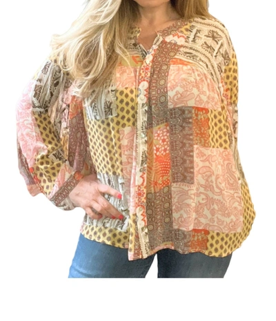 Shop Eesome Vintage Pink Blouse In Multi