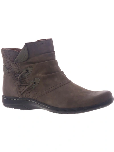 Shop Cobb Hill Penfield Ruch Womens Leather Embossed Ankle Boots In Grey