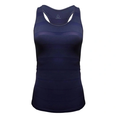 Phat Buddha Women York Racerback Tank Top In Navy Blue In Blue